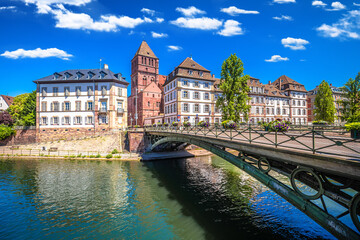 Town of Strasbourg canal and architecture colorful view