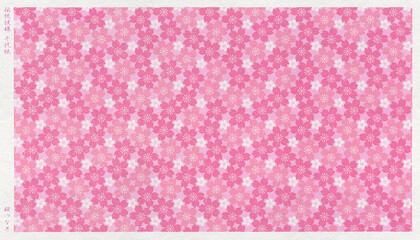 満開の桜を版画風に描いた、和モダンなおしゃれ和紙