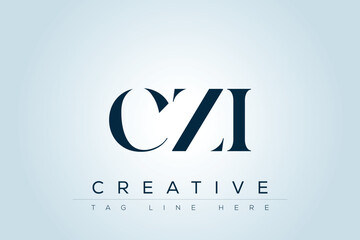 CZI abstract letter logo design. This logo is designed by three abstract letters. 