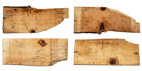 Set of various wood planks isolated over a white background. Copy space or mockup
