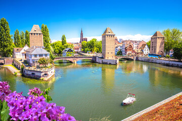 Strasbourg Barrage Vauban scenic towers and river architecture view