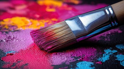 Obraz premium Colorful paintbrush strokes on artist's palette