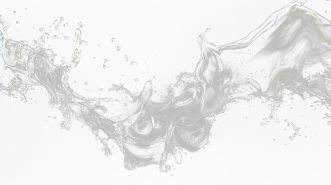 a black and white photo of water splashing on a black surface