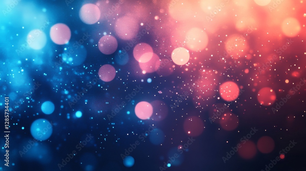 Aufkleber shimmering blue and red lights create an abstract background. this defocused gradient light leak is 