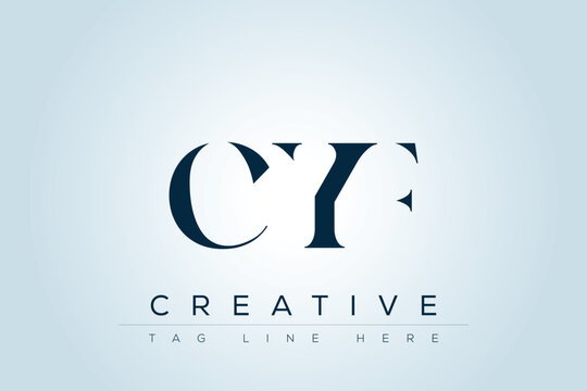 CYF abstract letter logo design. This logo is designed by three abstract letters. 