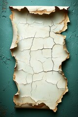 A piece of paper that has been torn off of it