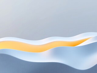 Abstract Soft Waves Pastel Yellow Blue Light. AI Generated