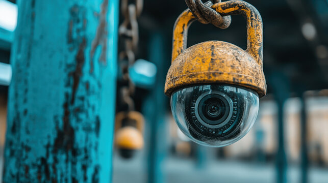 CCTV camera footage capturing a workout session in a gym environment, high fidelity image file.