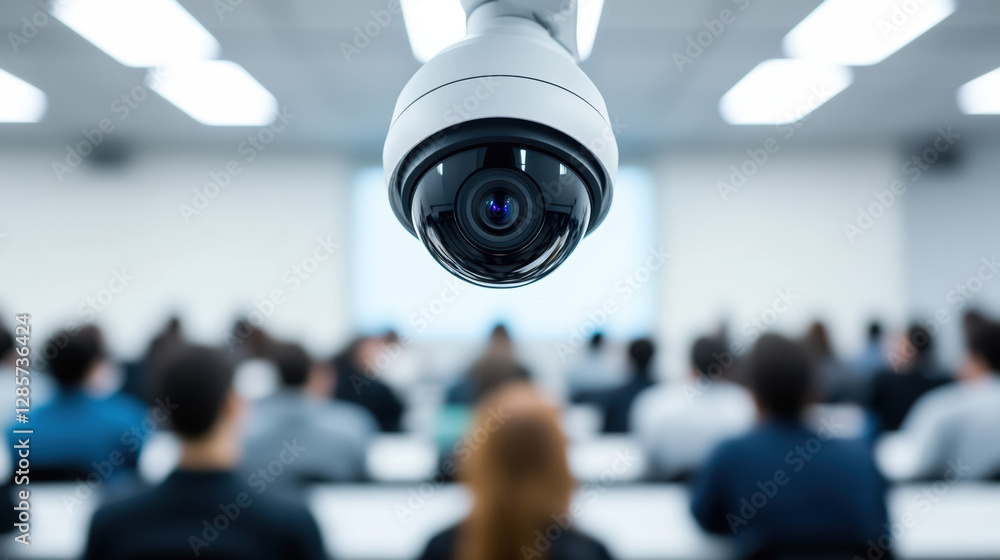 Poster ceiling-mounted camera capturing classroom activity in high fidelity, version 2.3x resolution.