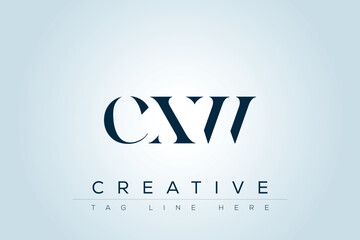 CXW abstract letter logo design. This logo is designed by three abstract letters. 