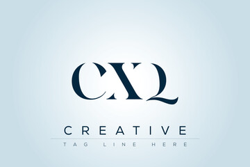 CXQ abstract letter logo design. This logo is designed by three abstract letters. 