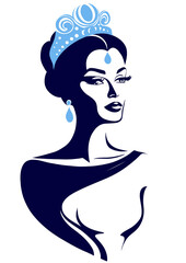 Miss Universe Silhouette. Woman Portrait Silhouette.