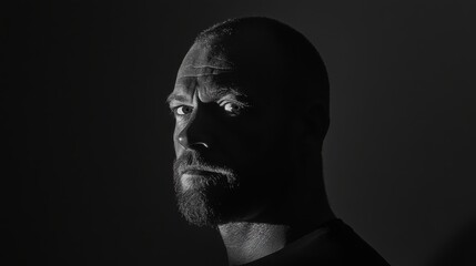 "A cinematic noir-style portrait of a man,