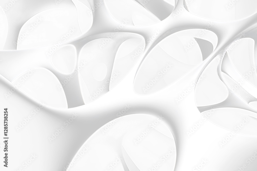 Poster Abstract 3D rendering of a white organic structure with black voids.