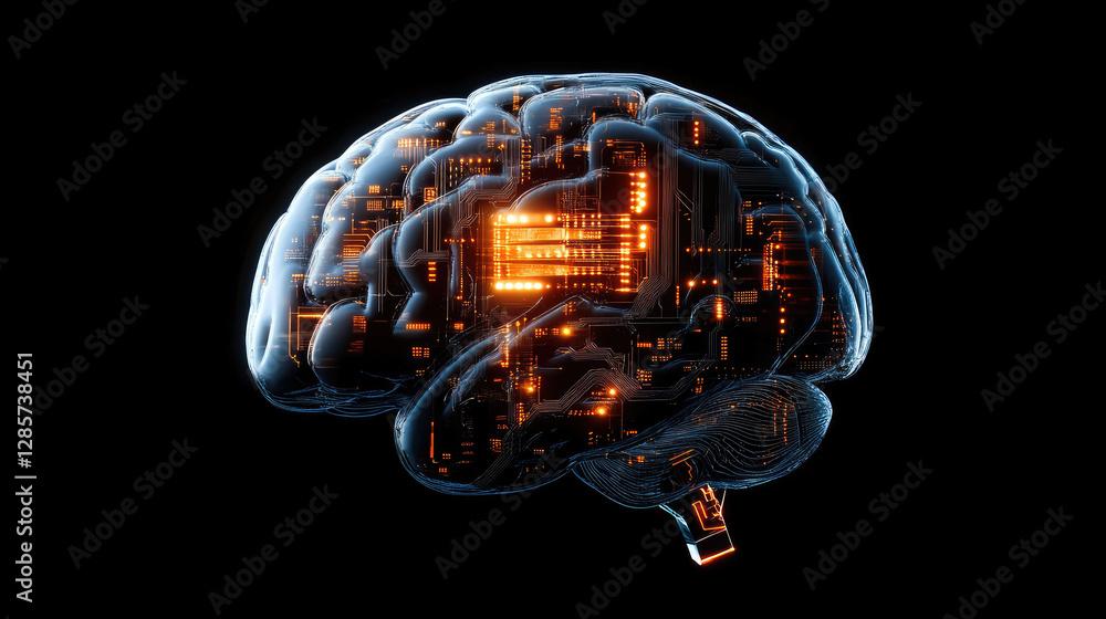 Poster exploring the transparent human brain biotechnology and ai development in a cyber-connected environm