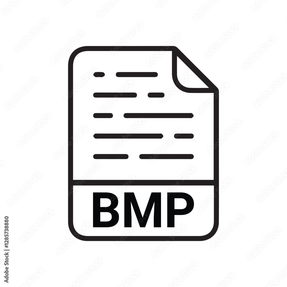 Poster bmp file icon set. bmp file type symbol. file bmp format icon in black filled and outlined style iso