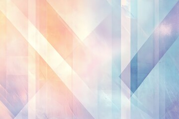 A light and airy abstract background featuring layered geometric patterns in pastel hues, including soft blues, peaches, and lavenders. The design includes subtle line art overlay.