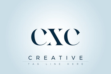 CXC abstract letter logo design. This logo is designed by three abstract letters. 