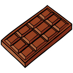 milk or compound chocolate bar or call tablet filled outline style