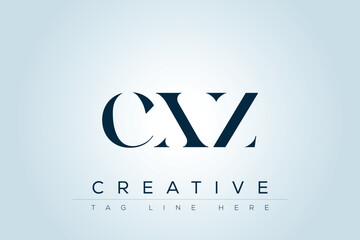 CXZ abstract letter logo design. This logo is designed by three abstract letters. 