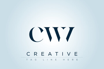 CWV abstract letter logo design. This logo is designed by three abstract letters. 