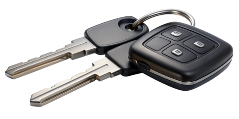 Modern Car Key with Remote Control - High-Resolution Image for Automotive and Security Themes.AI Generated.