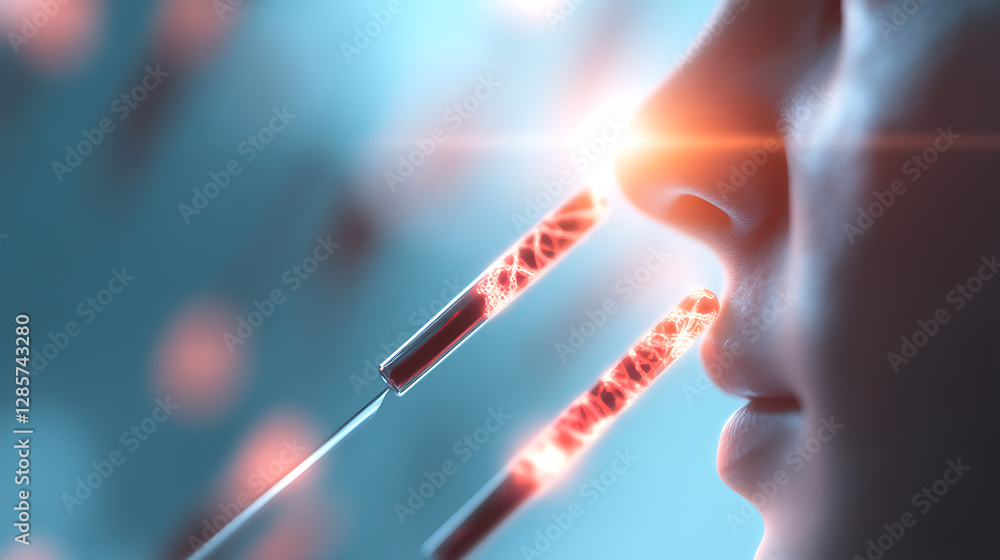 Poster biohacking human enhancement techniques laboratory science experiment futuristic environment close-u