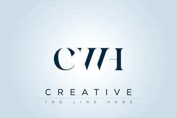CWH abstract letter logo design. This logo is designed by three abstract letters. 
