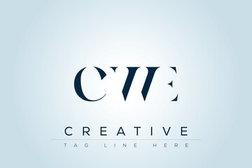 CWE abstract letter logo design. This logo is designed by three abstract letters. 