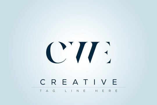 CWE abstract letter logo design. This logo is designed by three abstract letters. 