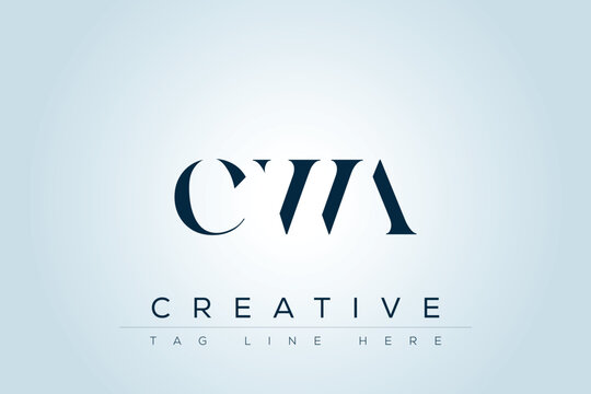 CWA abstract letter logo design. This logo is designed by three abstract letters. 