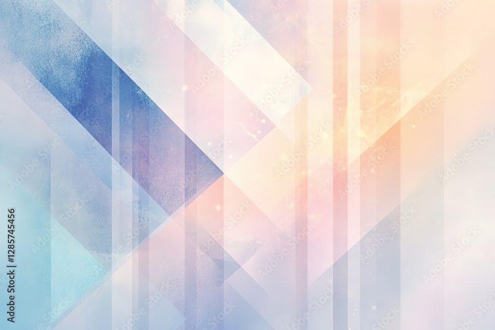 Fototapete a light and airy abstract background featuring layered geometric patterns in pastel hues, including 