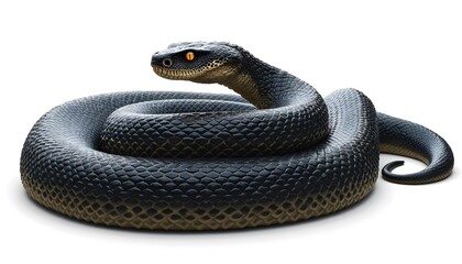 Obraz premium Black Snake Coiled Image Wildlife Reptile Nature