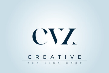 CVX abstract letter logo design. This logo is designed by three abstract letters. 
