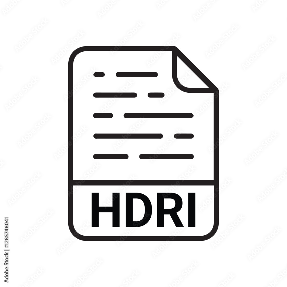 Poster hdri file type vector design on white background. hdri file icon