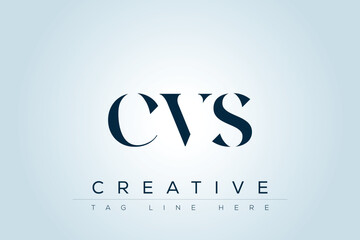 CVS abstract letter logo design. This logo is designed by three abstract letters. 
