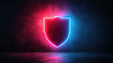 Enhancing online security virtual shield display cyber data protection visuals digital environment user perspective matrix-inspired neon firewall concept