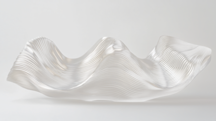 a metal sculpture with wavy lines on it