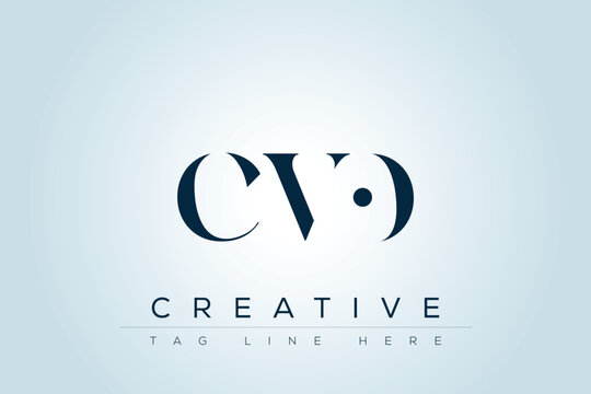 CVO abstract letter logo design. This logo is designed by three abstract letters. 