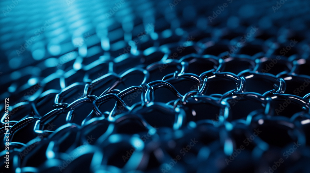 Poster futuristic technology network structure blue hue background for science and technology concepts