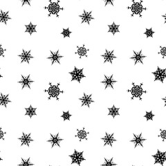 Seamless pattern with original snowflakes. Vector eps10