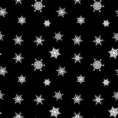 Seamless pattern with original snowflakes. Vector eps10