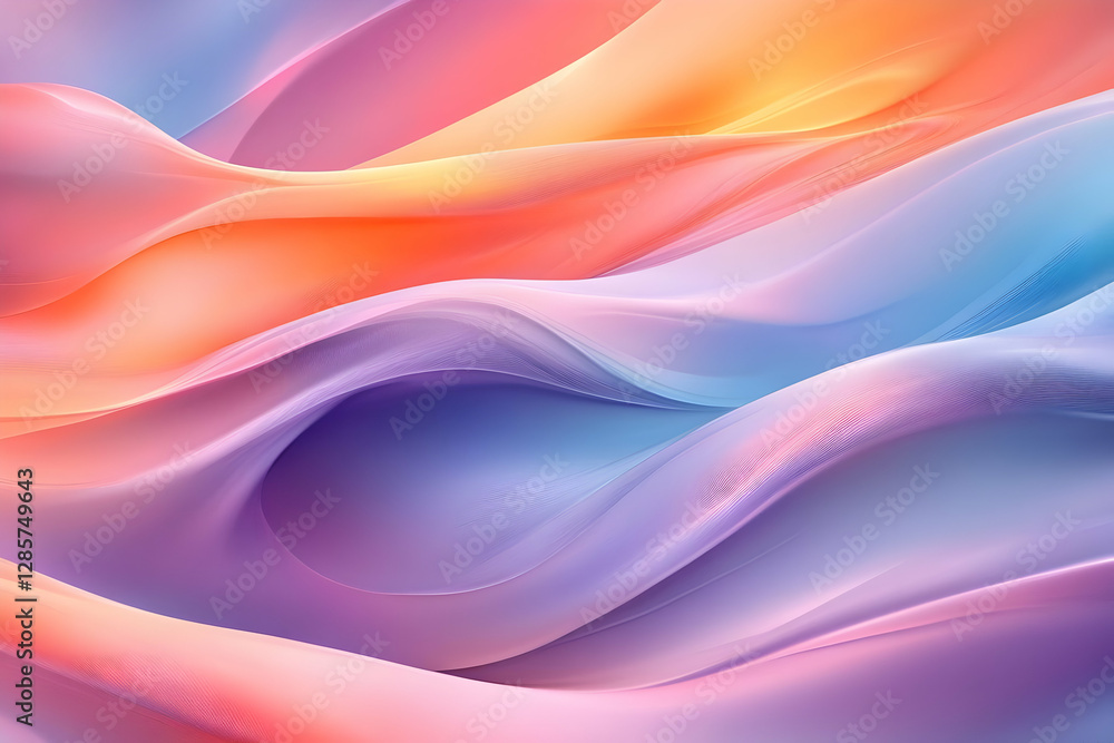 Aufkleber abstract wavy gradient background with smooth pastel colors curving lines and textured surface for m