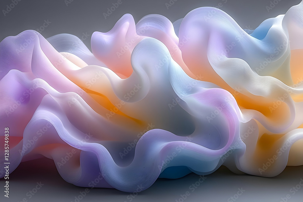 Poster abstract multicolored wave pattern background with soft pastel gradients and intricate texture detai