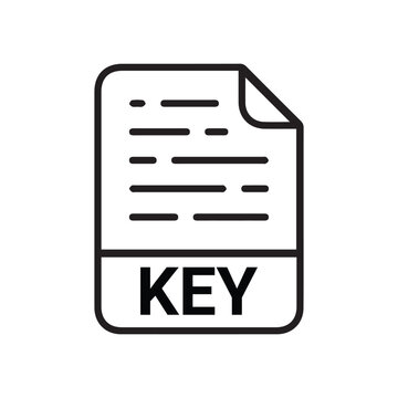 KEY file type vector icon design on white background