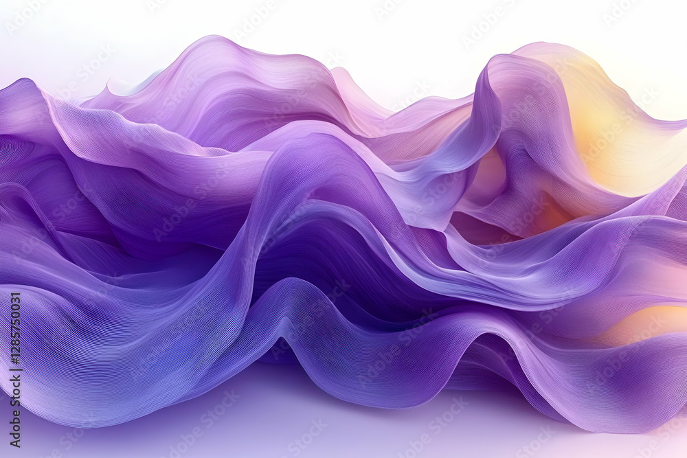 Poster abstract purple wavy pattern with gradient texture and smooth surface in modern digital art style re