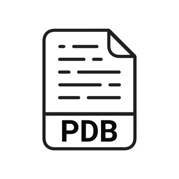 PDB File Format Vector line Icon Design on white background
