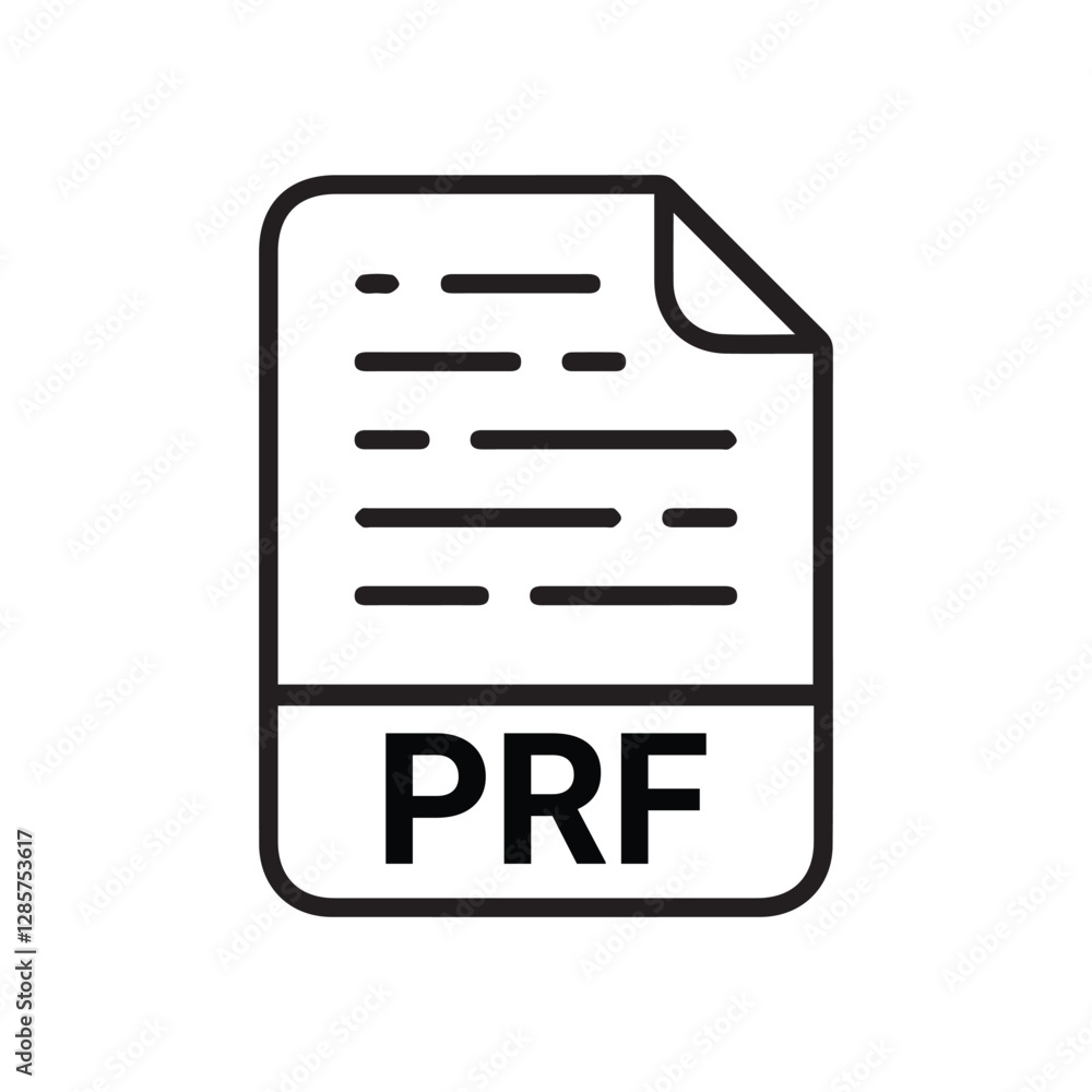 Poster page1prf file type vector design on white background. prf file extension
