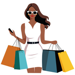 Stylish woman with shopping bags