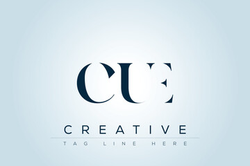 CUE abstract letter logo design. This logo is designed by three abstract letters. 